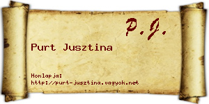 Purt Jusztina névjegykártya